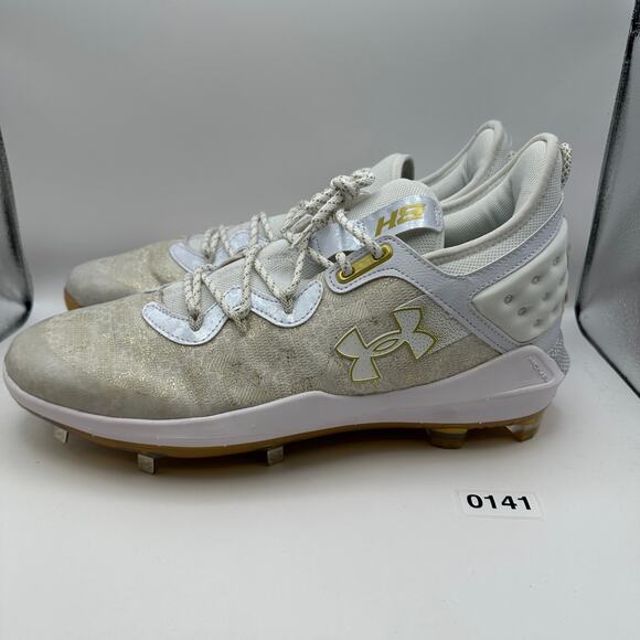 UNDER ARMOUR Men's 15 Harper 8 Low GT White Metallic Gold - Picture 3 of 9
